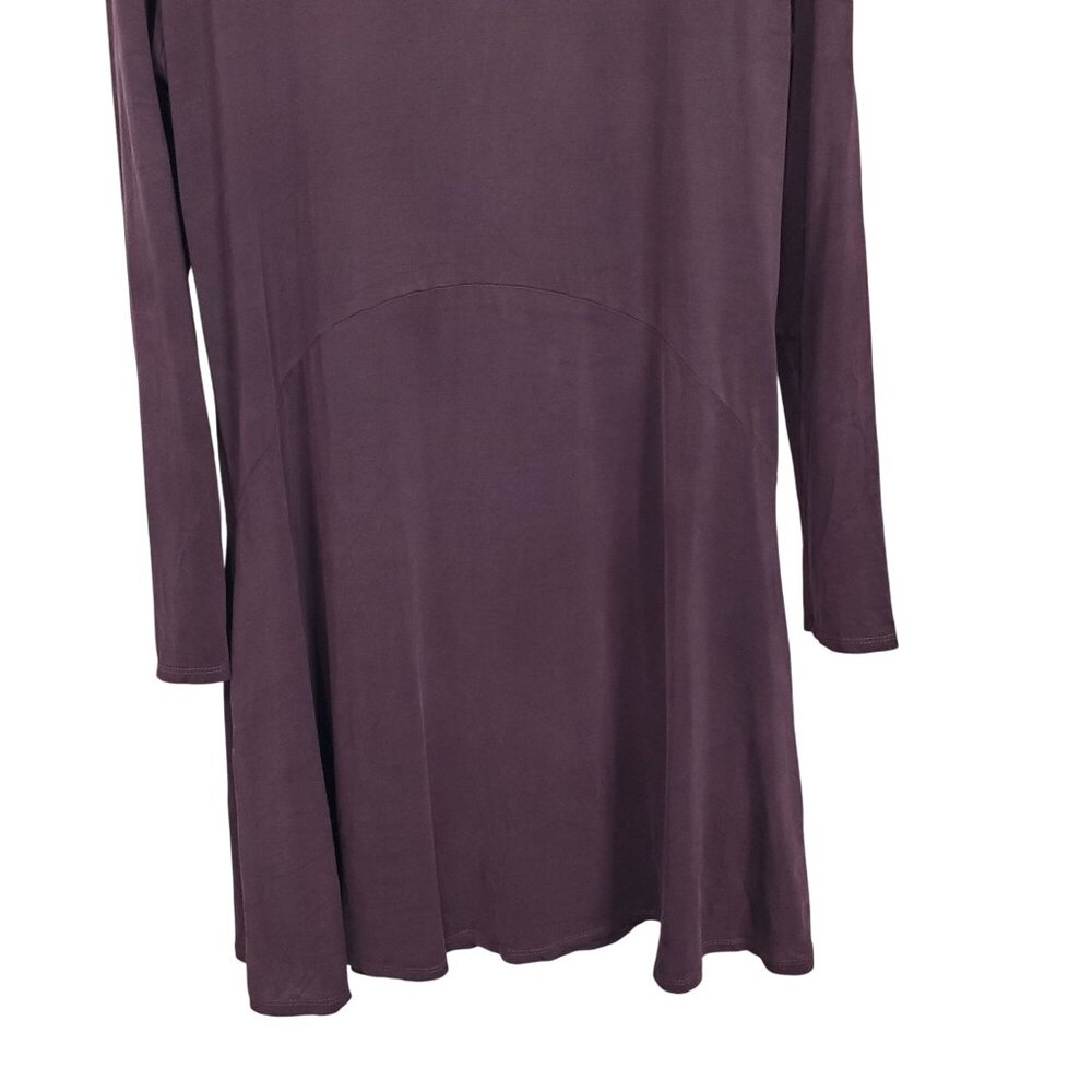 Dolan Left Coast Size M Dress Long Sleeve Silky Swing V Neck Relaxed Fit Pockets - Picture 10 of 11